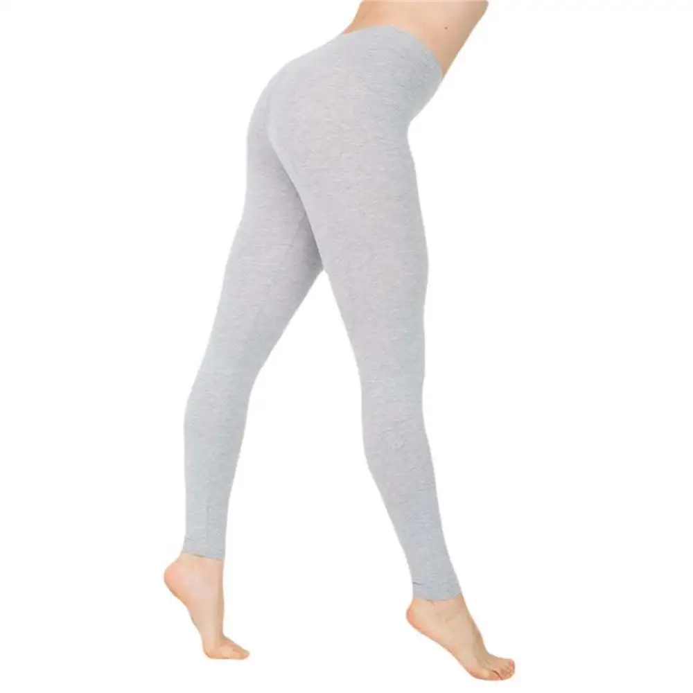 Leggings elásticos de cintura alta para mulheres, confortável calça lápis fina, calça monocromática, roupa diária, 1pc