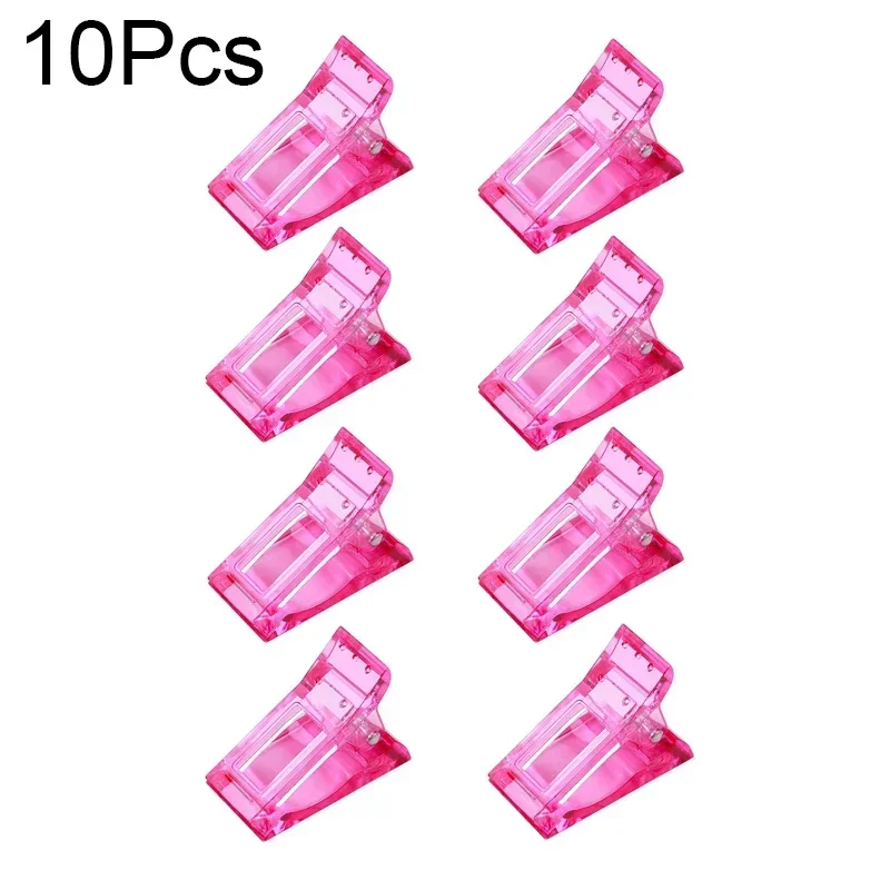 10 Pcs Poly Gel Finger Nail Extension LED Builder Clamps For Quick Building Poly Gel Nail Forms Acrylic Nail Clips