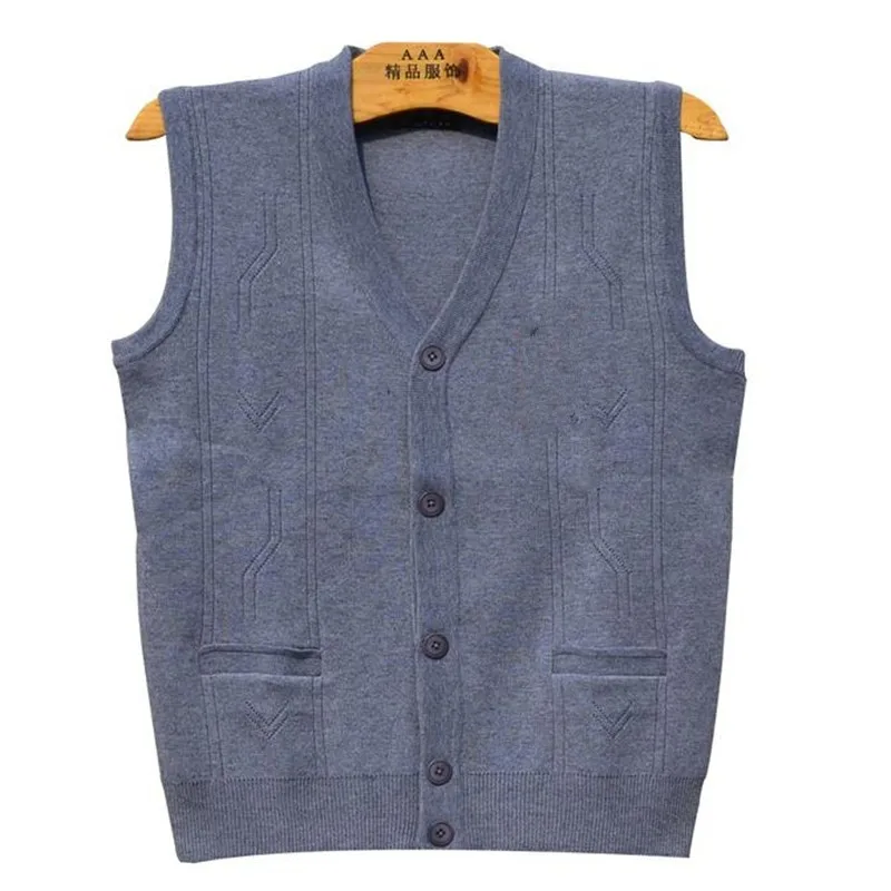 Cardigan Wool Sleeveless Sweaters Chandail Male Jumpers Fleece Tops Autumn Stretch Mens Spring Vests Sweaters Knitted Waistcoat