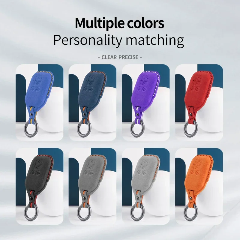 For Suzuki Spacia MK53S Jimny Sierra Swift Wagon 4Buttons Car Key Case Alcantara Suede Keychain Shell Protector Accessories