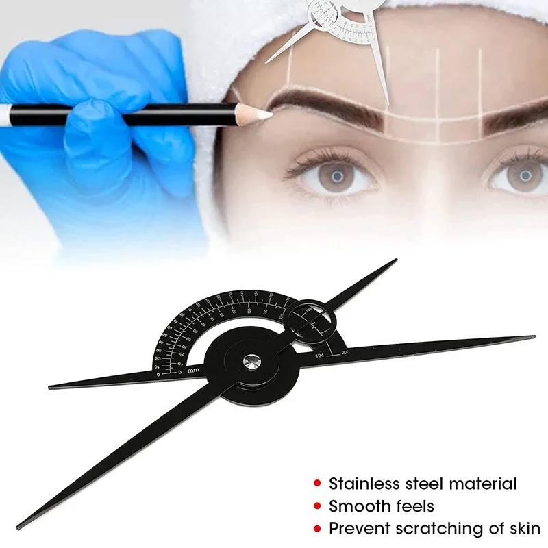 Righello in acciaio inossidabile Microblading Balance Positioning equidistanza mappatura del sopracciglio bussola misurazione del righello con rapporto dorato Shapin