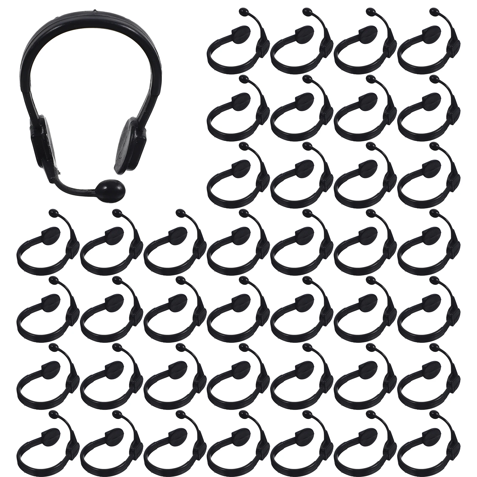 

50pcs Miniature Microphone Headset for Plastic Accessories Pretend Play Dollhouse Props Fashionable Novelty Decor Kids