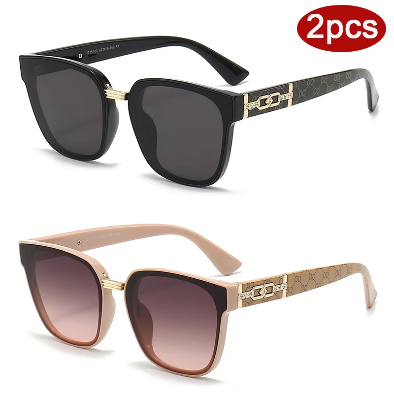 نظارات شمسية للسيارة 1/2 قطعة نظارات شمسية مربعة فاخرة موضة الرجال والنساء ماركة مصمم السفر القيادة نظارات شمسية نظارات غير رسمية في الهواء الطلق #5