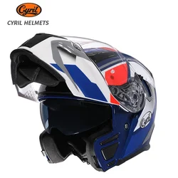 Cyril Full Face Racing Helmets Double Visor Motorcycle Helmet casco abatible para motocicleta Accessoires Moto Sports Helmet