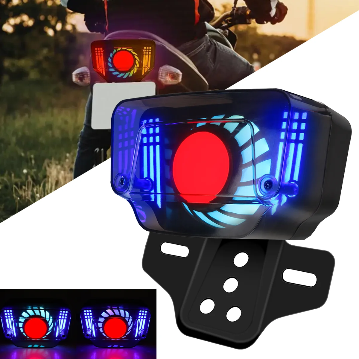 

Motorcycle Tail Light LED Signal Light Integrated Strobe Brake Stop Light With License Plate Holder Motorcycle Decoration
