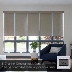 Rollerhouses AC151-06 Timable remote control, 6 Channels Timable 433M Transmitter for Motorized Shade/Blinds/Shutter, White