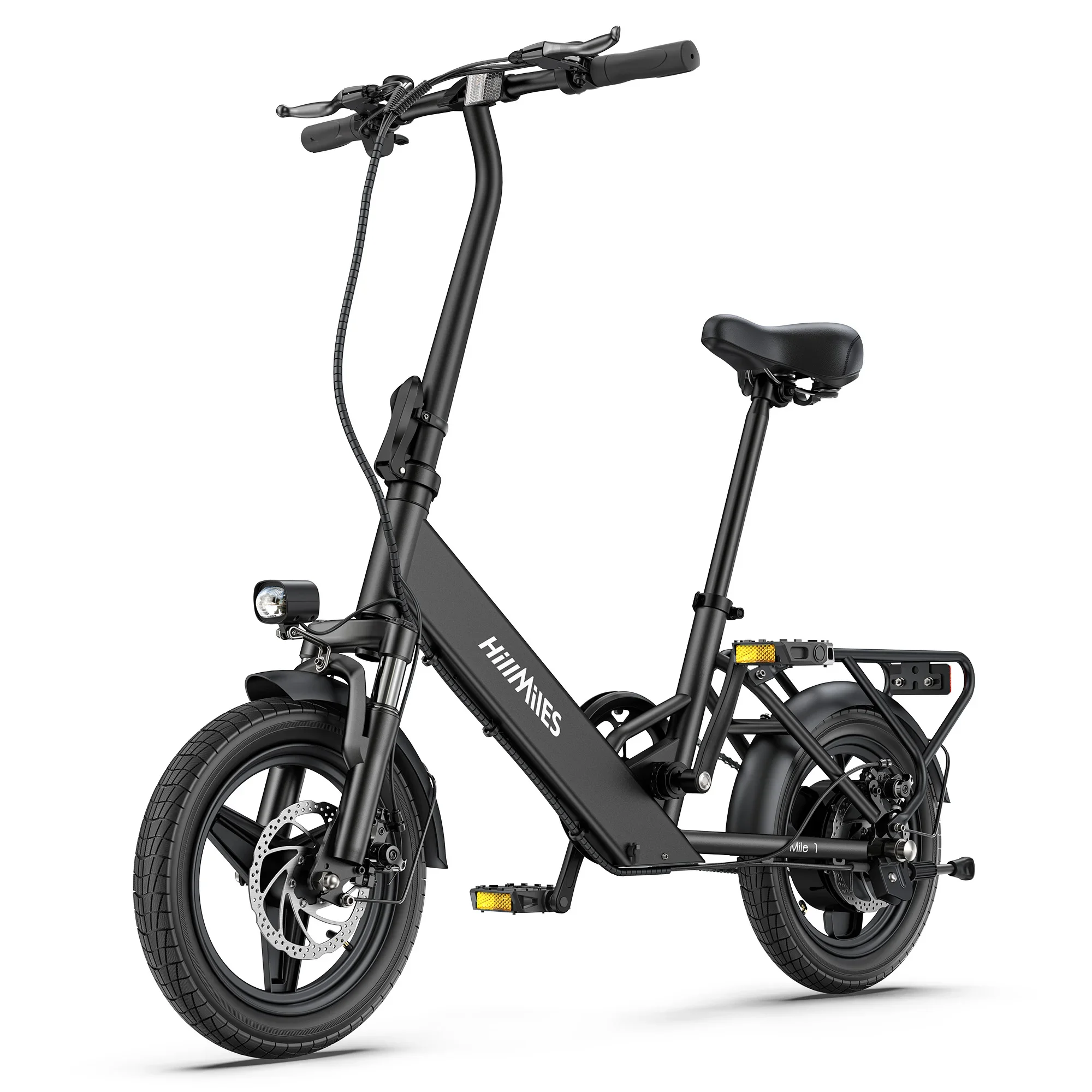 Bicicleta eléctrica portátil HillMiles Mile 1 City con motor de 250W, batería de 36V 10.4AH, neumático urbano de 14 pulgadas, bicicleta eléctrica plegable.