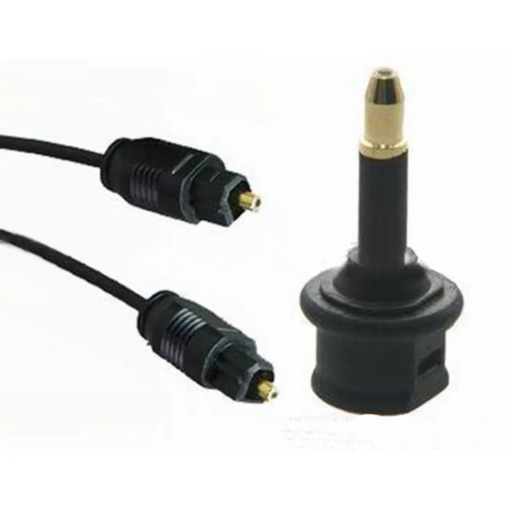 Newest Practical Chic 3Pcs Fiber Optic Black Jack Plug Gold Plated Audio Adapter Toslink To 3.5mm Optical