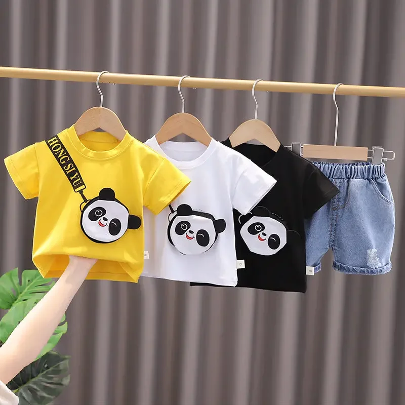 NEW Kids Boys Summer Clothes Newborn Children Clothing Sets Boys Short Sleeve Cartoon Baby Shirts Short Pants Tracksuit Suit