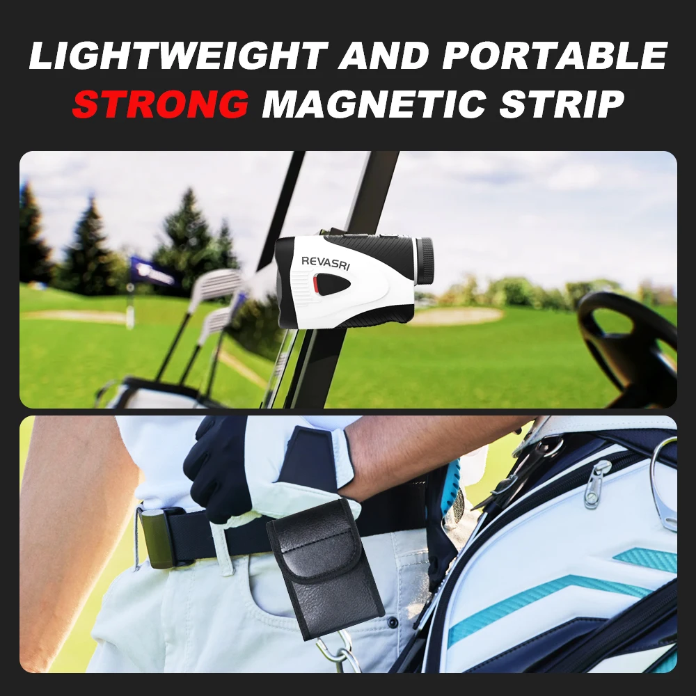 REVASRI 650 ياردة جهاز تحديد المدى الصغير للجولف مع مفتاح منحدر وشريط مغناطيسي وقفل العلم الاهتزاز 6X التكبير شحن من النوع C #5
