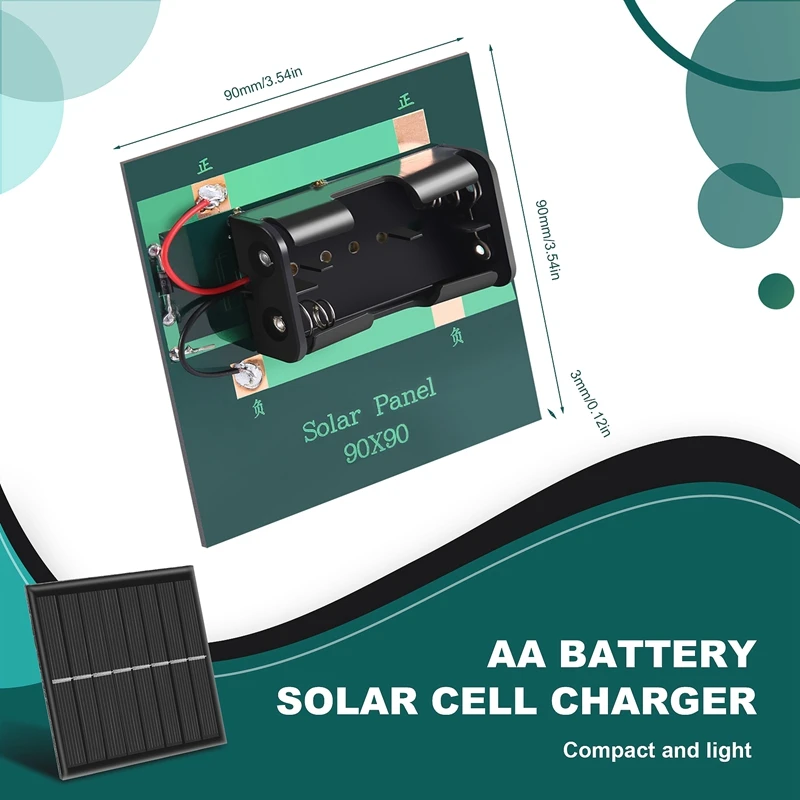 1W 4V Rechargeable AA Battery Solar Cell Charger With Base For 2Xaa Batteries Charging Directly