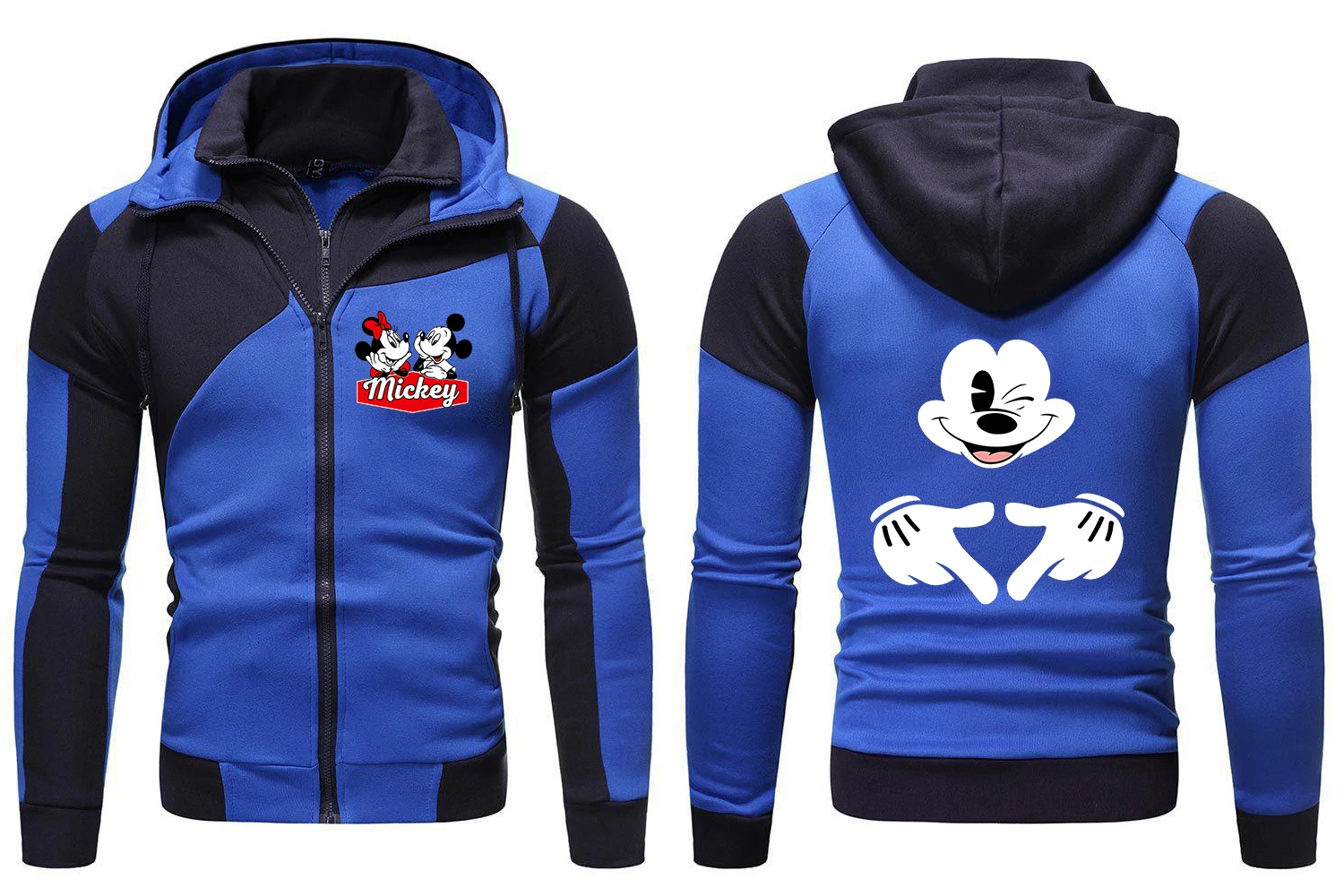 2024 Winter Women's Fashion Camouflage Hoodie Disney Mickey Mouse Y2k Women's Casual Warm Jacket Zipper Sweatshirt Coat