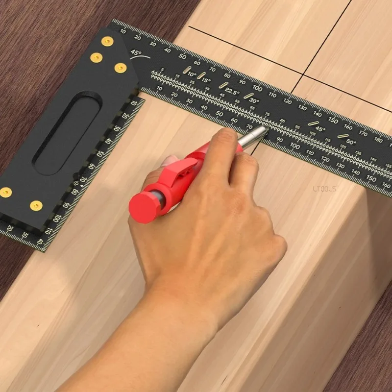 10-30cm 90 degrees Right-angle Marking Ruler Hole Location Multifunctional Stable Durable High Precision Wood Measuring Tools