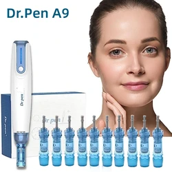 Drpen-Stylo Dermapen électrique sans fil Ultima A9, système de microneedling facial, outil de thérapie de soins de la peau, 12 cartouches