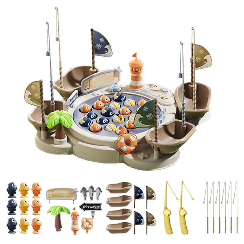 

Baby Montessori Toys Magnetic Fishing Games Set Interactive Kid Play Fishing Pole Fine Motor Skill For 0-12 Months Toddlers