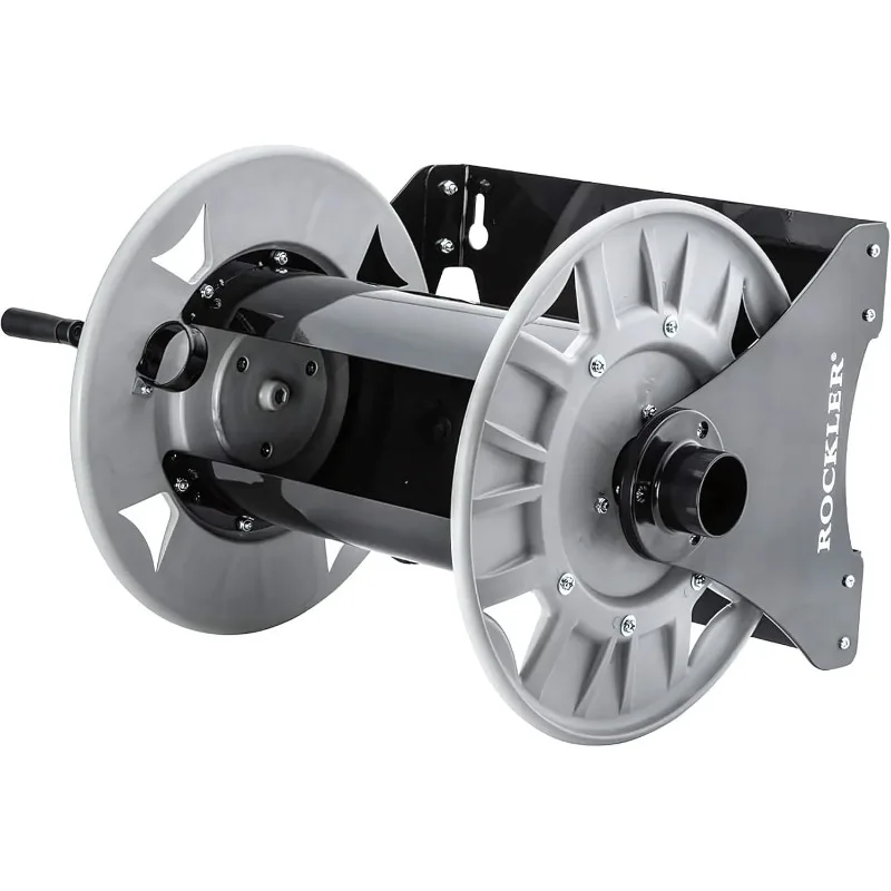 Dust Right Shop Vacuum Hose Reel - Holds 40' of 1-1/2'' Vacuum Hose Extension Reel w/Steel Frame - Adjustable