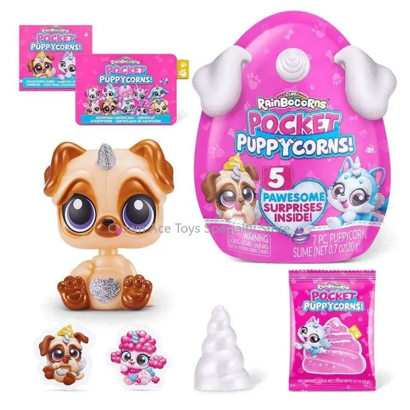 In Stock Zuru 5 Rainbocorns Pocket Puppycorn Surprise S1 Bobble Head Small PDQ Mystery Miniature Collectible Toy Holiday Gifts