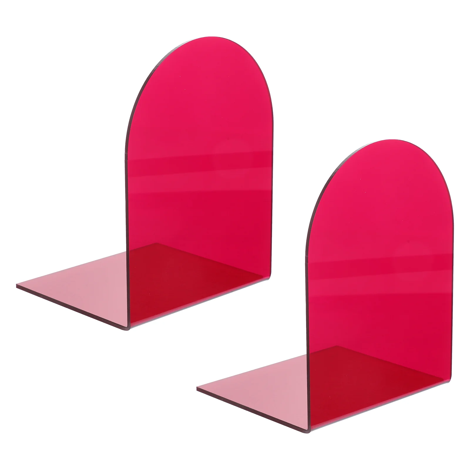 2 Pcs File Organizer Bookends Decorative Stand Books Exquisite Acrylic Clear Office Shelf