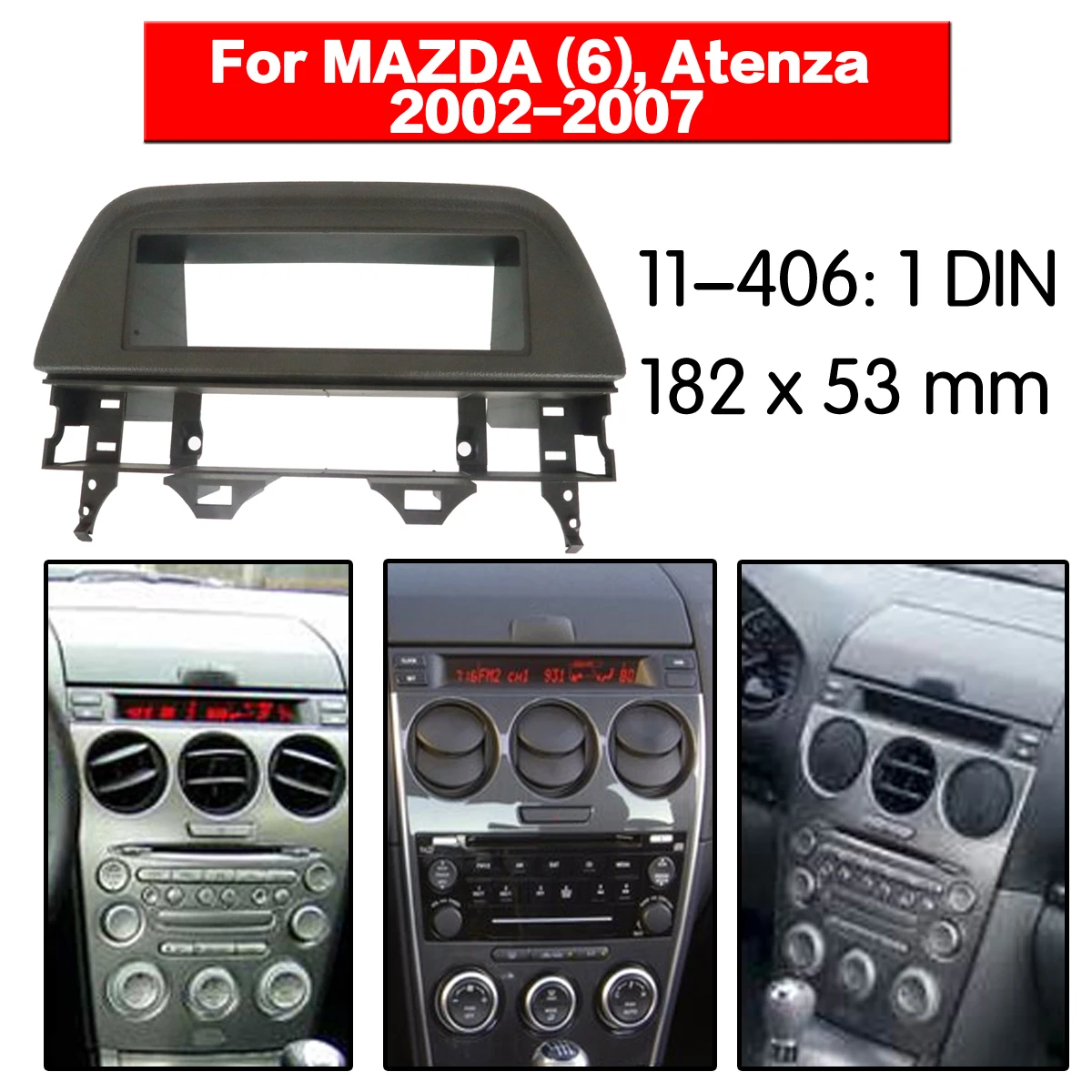 

For MAZDA Atenza 2002-2007 Car Accessories of Fascia Panel Stereo Installation Kit Center Console Trim 1 DIN