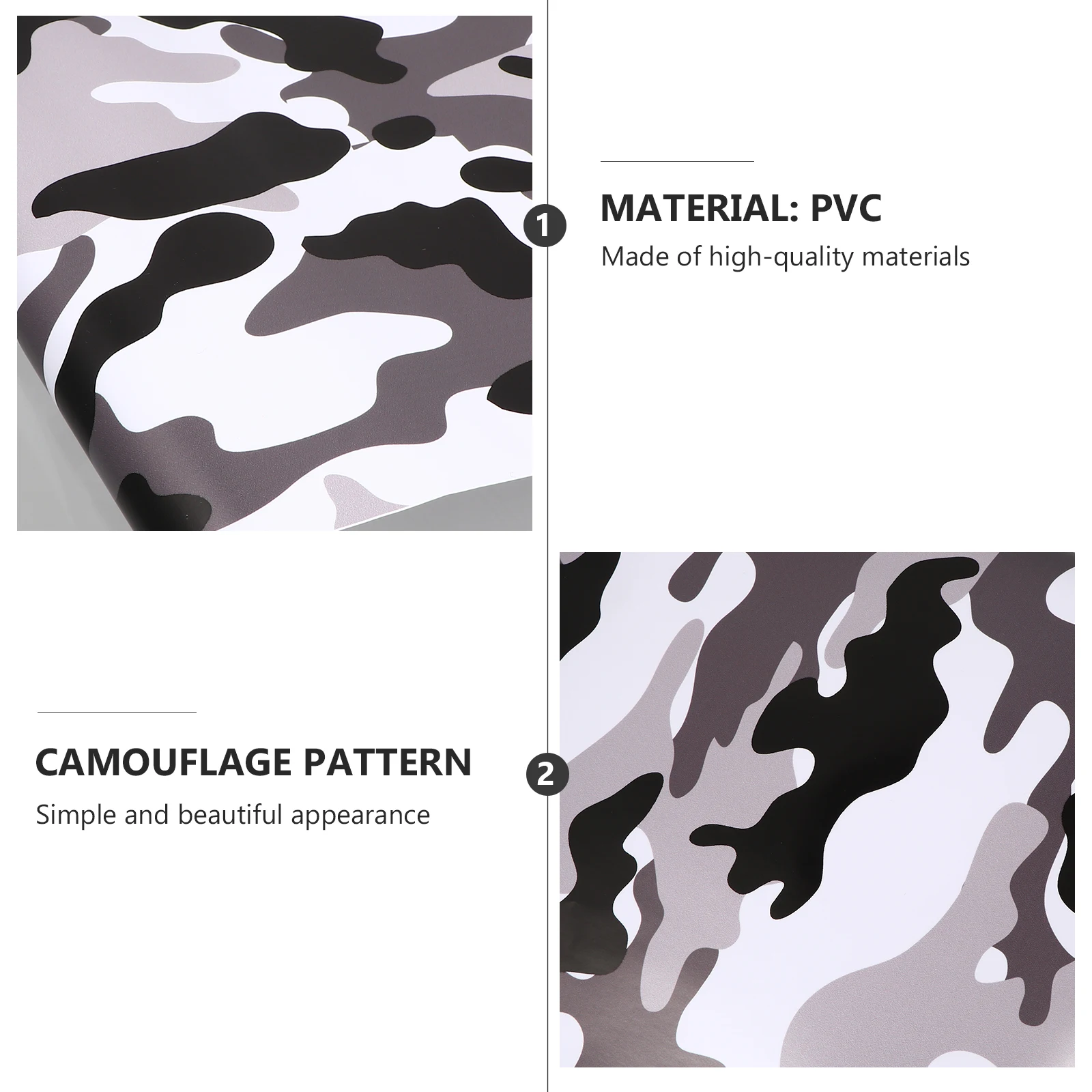 

1pc Camouflage Color Decor Black Camouflage Car Sticker Sticker For Car White Camo Decal Auto Decor