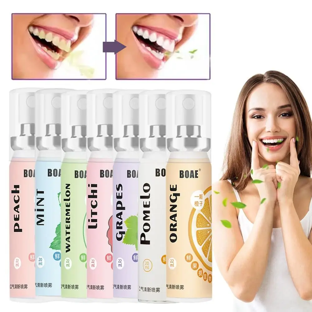 20ML Oral Freshening Spray Natural Fruity Flavor Oral Care Spray Portable Long-lasting Remove Oral Odor For Smoker