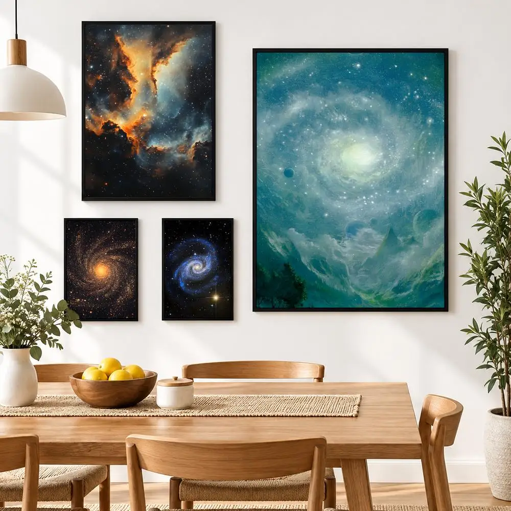 Pretty drem Galaxy starry sky Poster Waterproof HD Modern Peel And Stick Wall Decor Living Room Dorm Garage