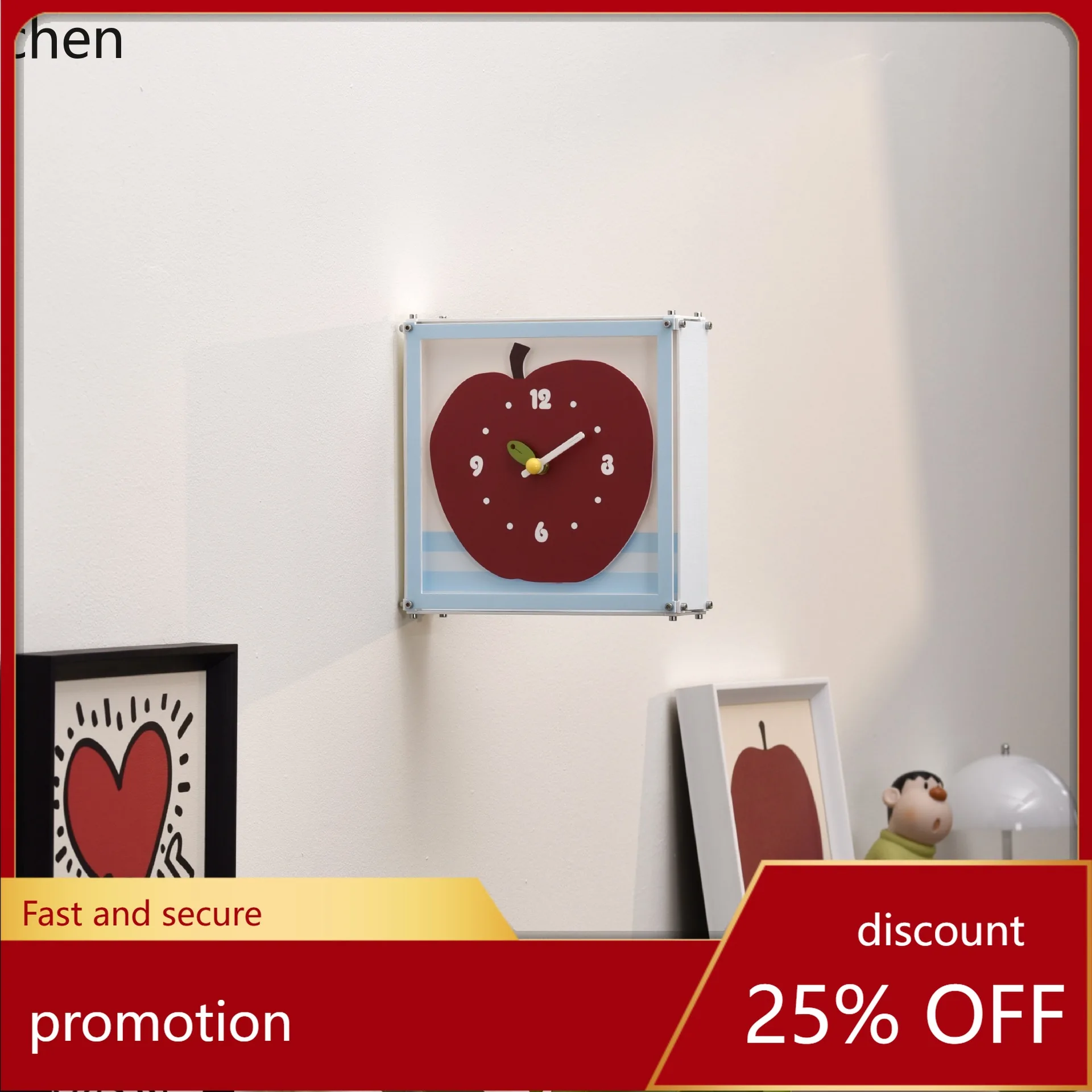 ZML Wall Clock for Living Room Corner, Double-Sided Home Wall Clock, Square Shape, No Drilling Required
