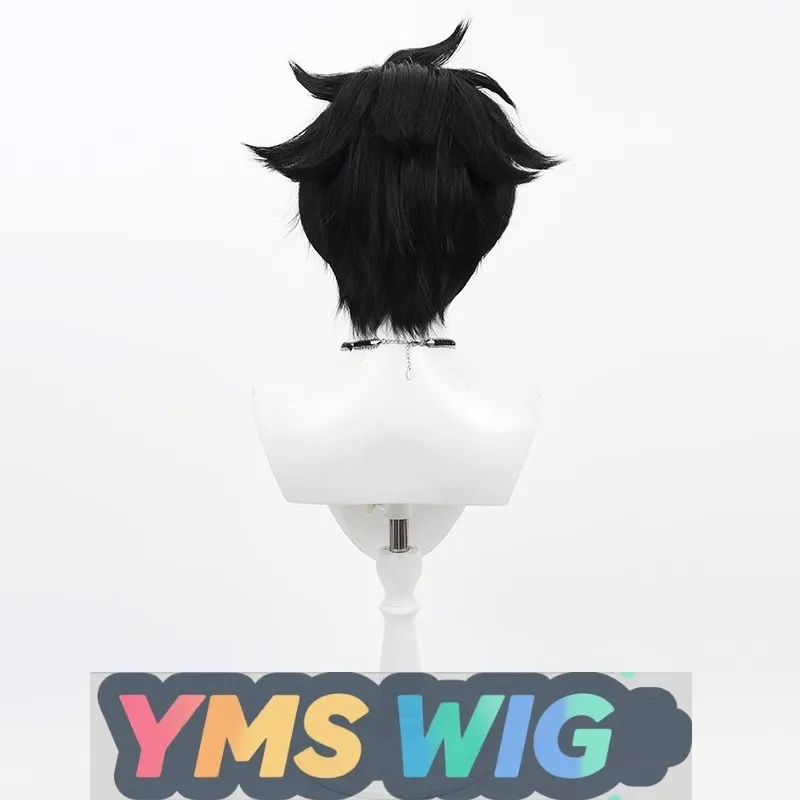 【MES WIG】Monster No. 8 Perruque de cosplay Harumi Sen avec reflets noirs et style régulier haut blanc