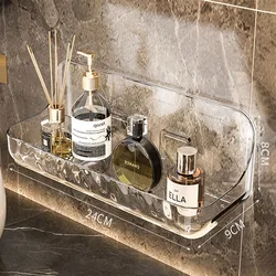 Bathroom Shelf Acryli No Drill Organizer Shower Storage Rack Washstand Cosmetics Storage Rack Wall Mounted Toilet Shampoo Holder