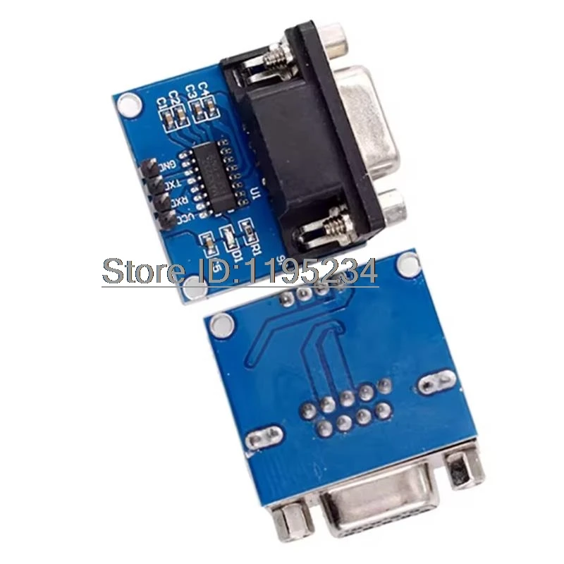 1PCS MAX3232 RS232 To TTL 3.3V-5.5V Female Serial Port Converter Module Board DB9 Connector Using MAX232 Support TX RX VCC GND