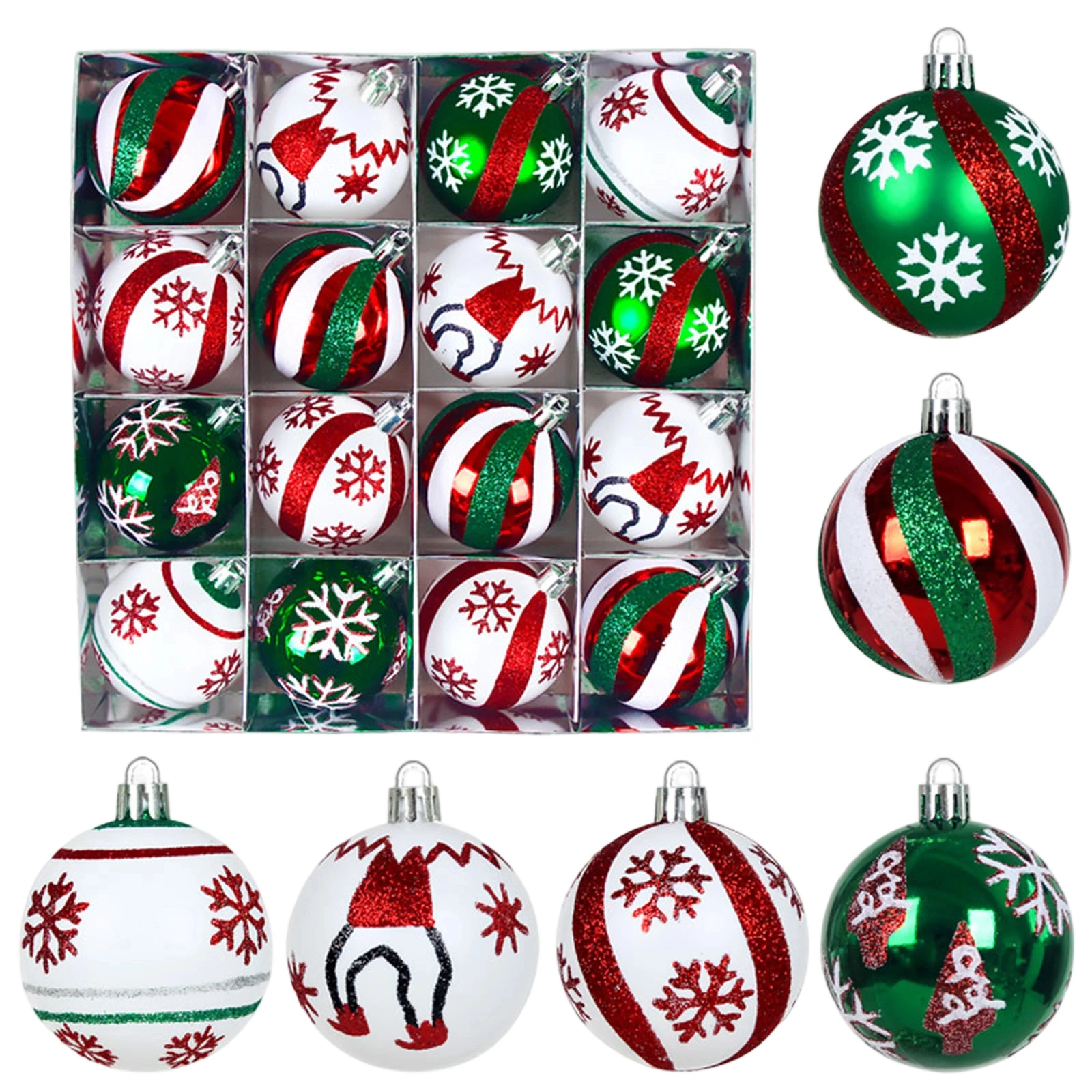 16 قطعة 6 سنتيمتر عيد الميلاد الكرة تزيين مُثبت مجموعة جديدة الأخضر شجرة عيد الميلاد الزخرفية الكرة الأسرة عيد الميلاد تزيين مُثبت الكرة