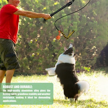 Extendable Flirt Pole Interactive Dog Toys for Small Large Dogs Chase Drag Chew Toys Outdoor Training Exercise Entertainment 5