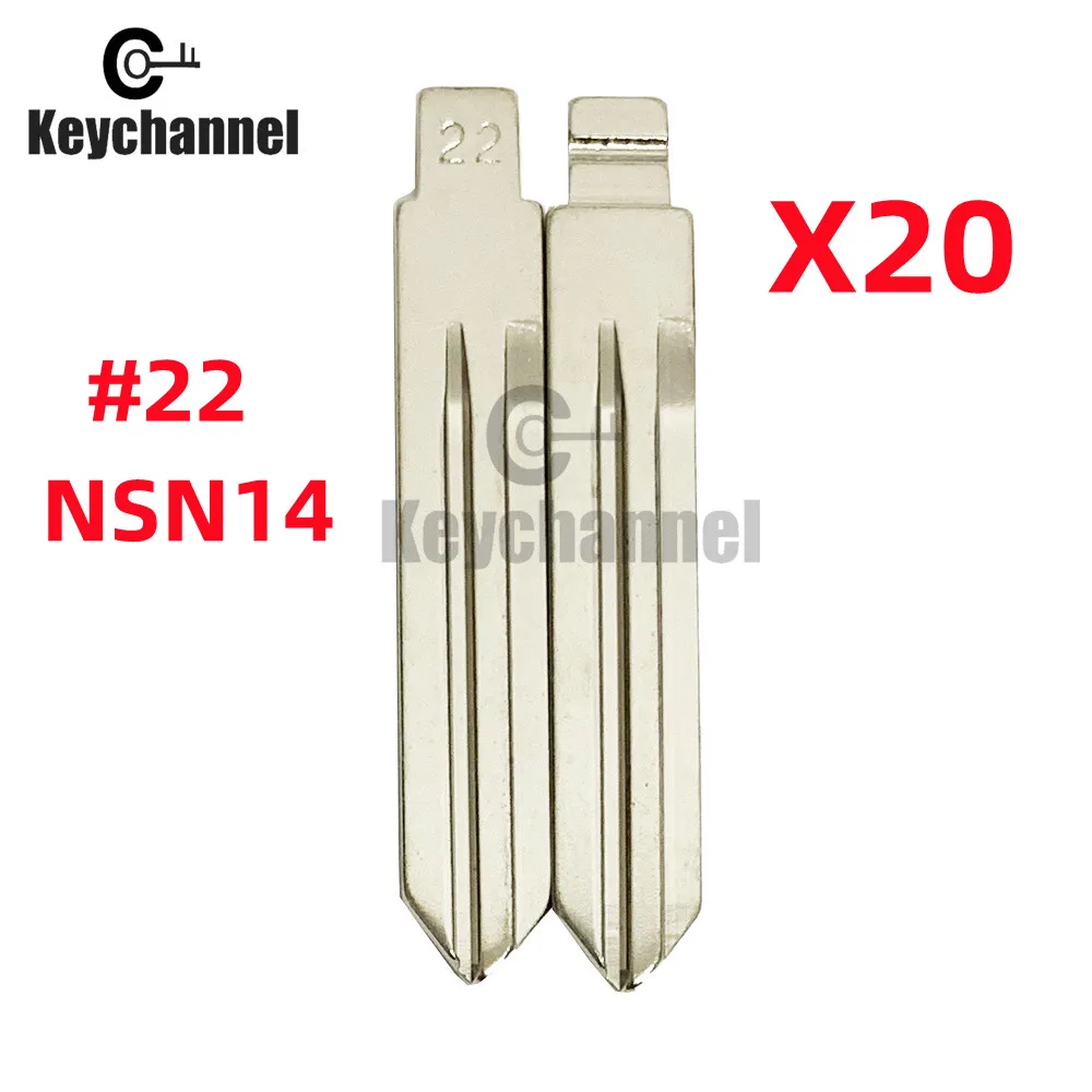 Keychannel 20PCS NSN14 KD Key Blade 22# Car Key Blank for KEYDIY Xhorse Remote for Nissan Juke Tiida Xtrail Serena Almera XTrail 