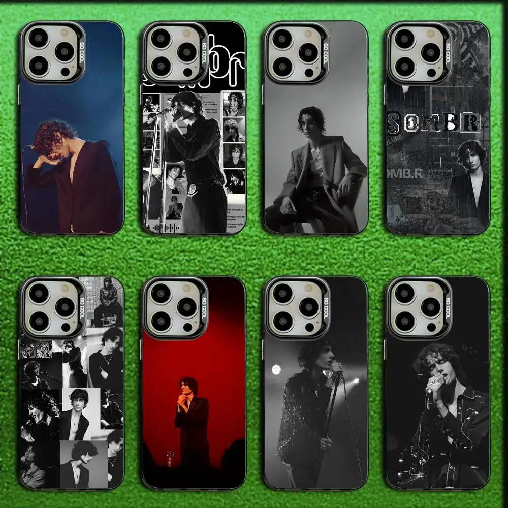 

singer S-Sombr Phone Case For iPhone 16,15,14,13,12,11,Mini,Pro,E,SE4,MAX Candy Matte Shockproof Black Cover