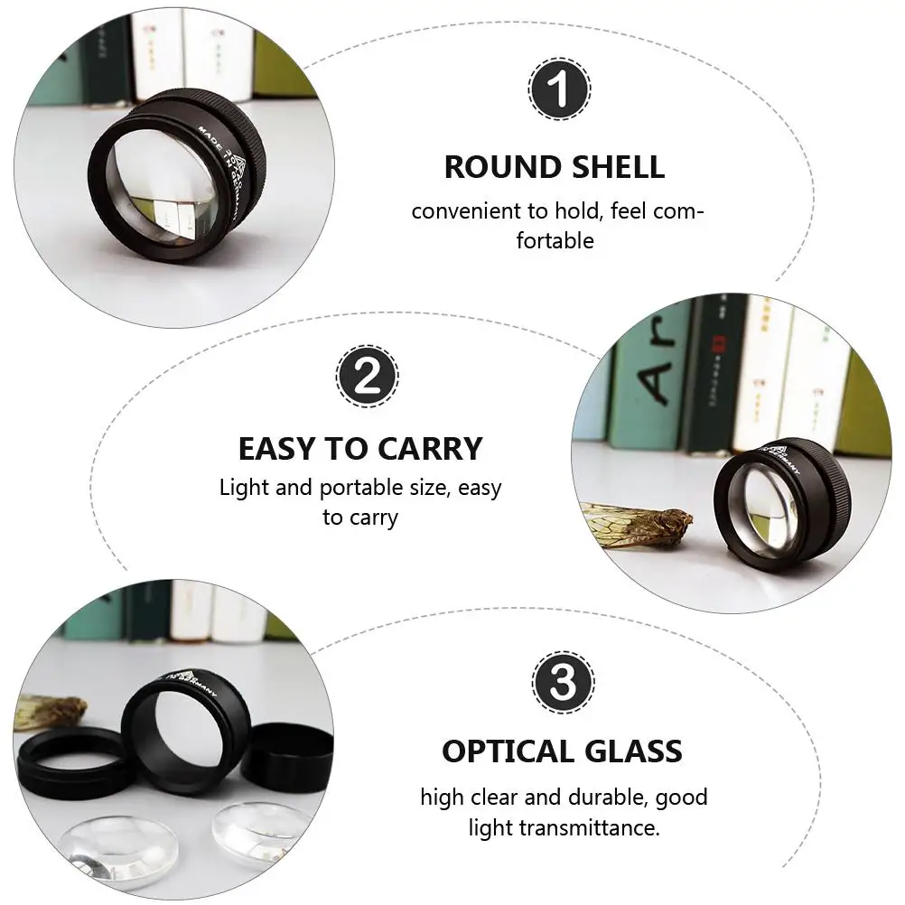 

Glasses Jewelry Identification Magnification Reading Magnifier Loupe Holder Shatterproof Black Jewelers Miss