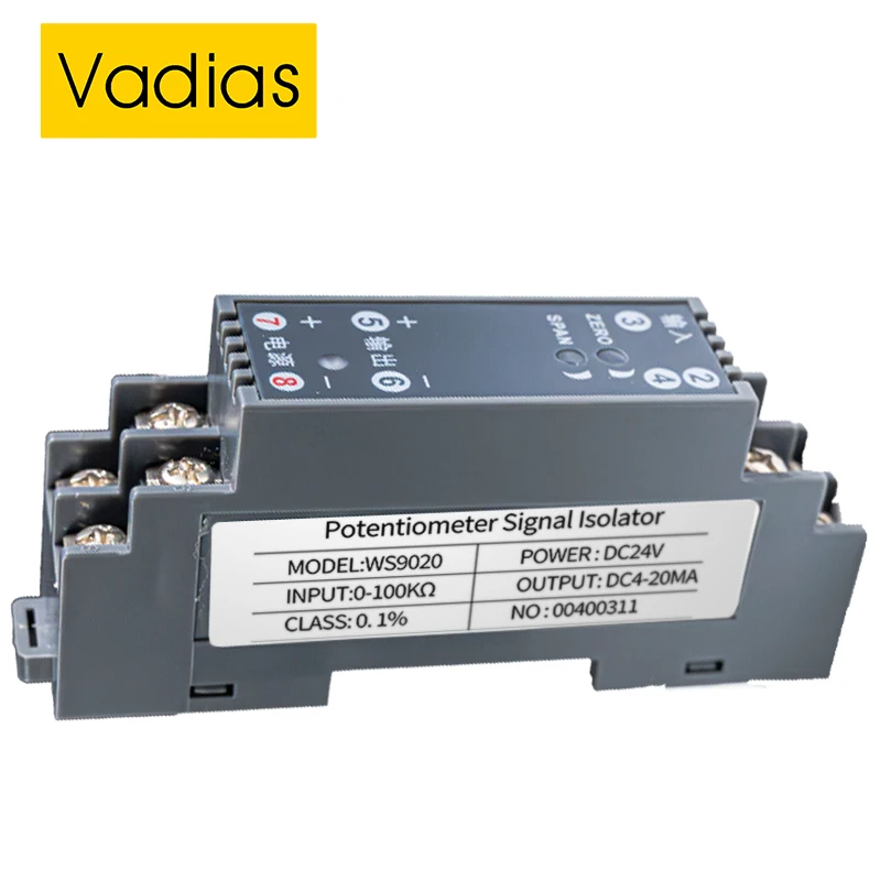 Potentiometer Signal Converter 4-20mA 0-10V 0-5V 1-5V Potentiometer Signal Transmitter 0-20Kohm 0-10Kohm 0-5Kohm with DC24V