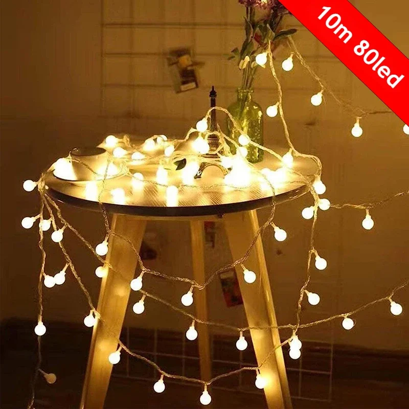 

Christmas USB Battery Operated String Lights Led Ball String Lights Outdoor Globe Fairy Light for Wedding Halloween Garden