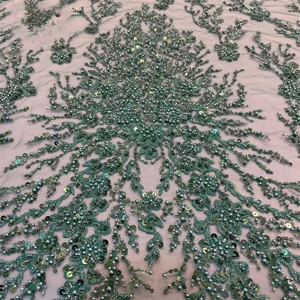 

10 Colors 3D Beaded Lace Fabric Shiny Sequin Wedding Dress Bridal Wedding DressDIY Decorative Fabric Lace Decoration Accessories