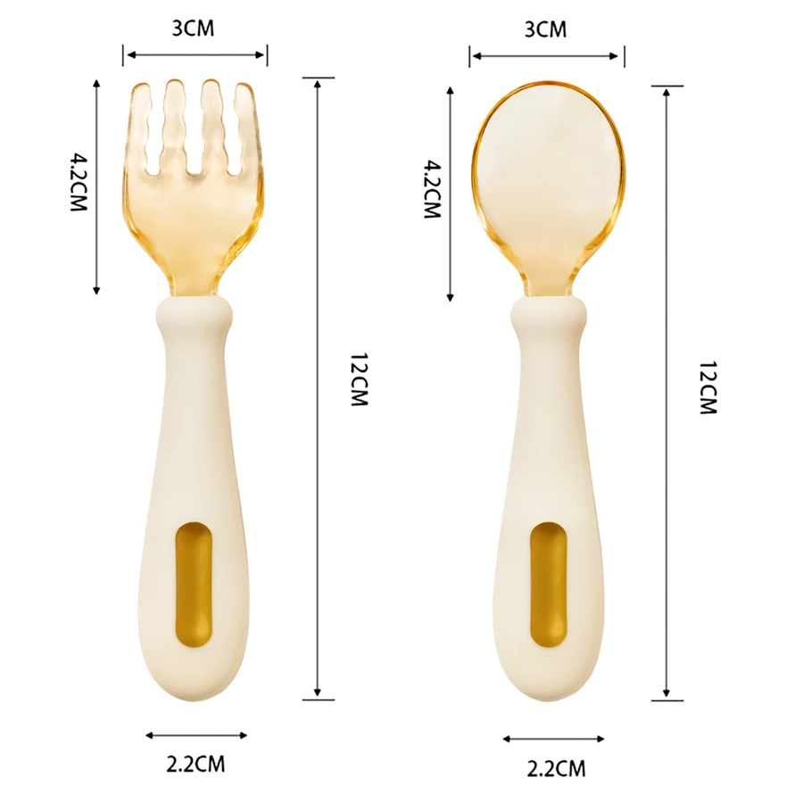 2PC Silicone Baby Utensils With Box Baby Complementary Feeding Tableware Silicone Spoon Fork Children Care Tools Cutlery