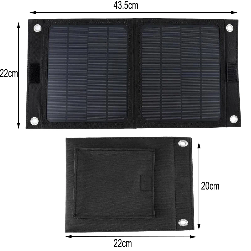 Outdoor Portable 12V 50W Folding Solar Cells Charger Foldable Solar Panel Charger Mobile Power Bank for Phone Battery USB Port