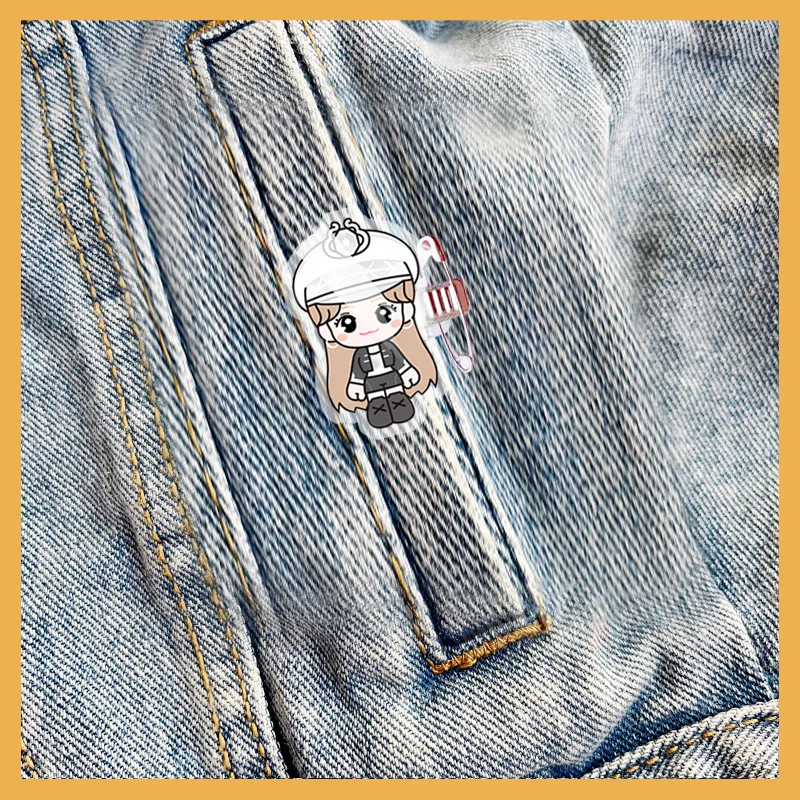 (G) I-DLE Lied Yuqi Cartoon Brosche Promi Peripherie gleichen Stil Clip