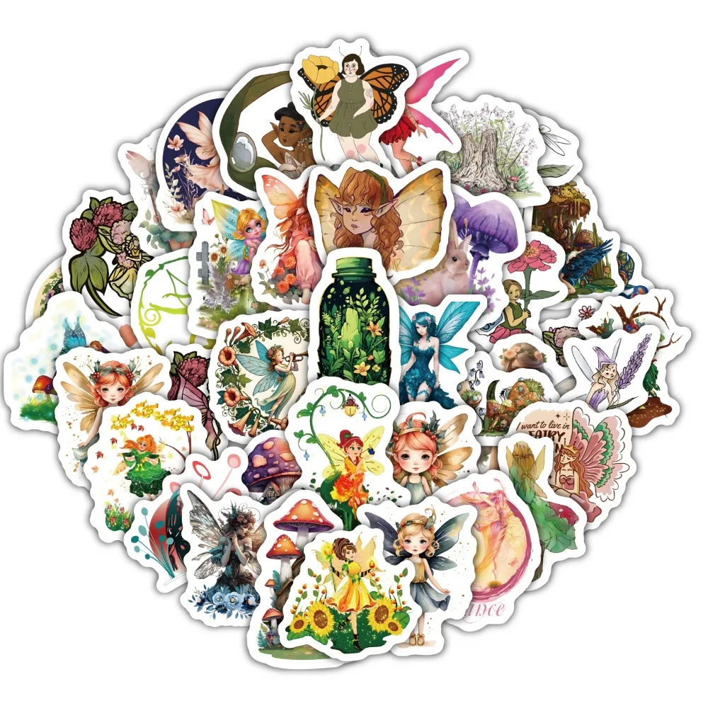 10/30/60/120PCS Cartoon Angel Garden Sticker Cute Graffiti Decoration Car Trunk Phone Case Notebook Waterproof Decal Girls Toy