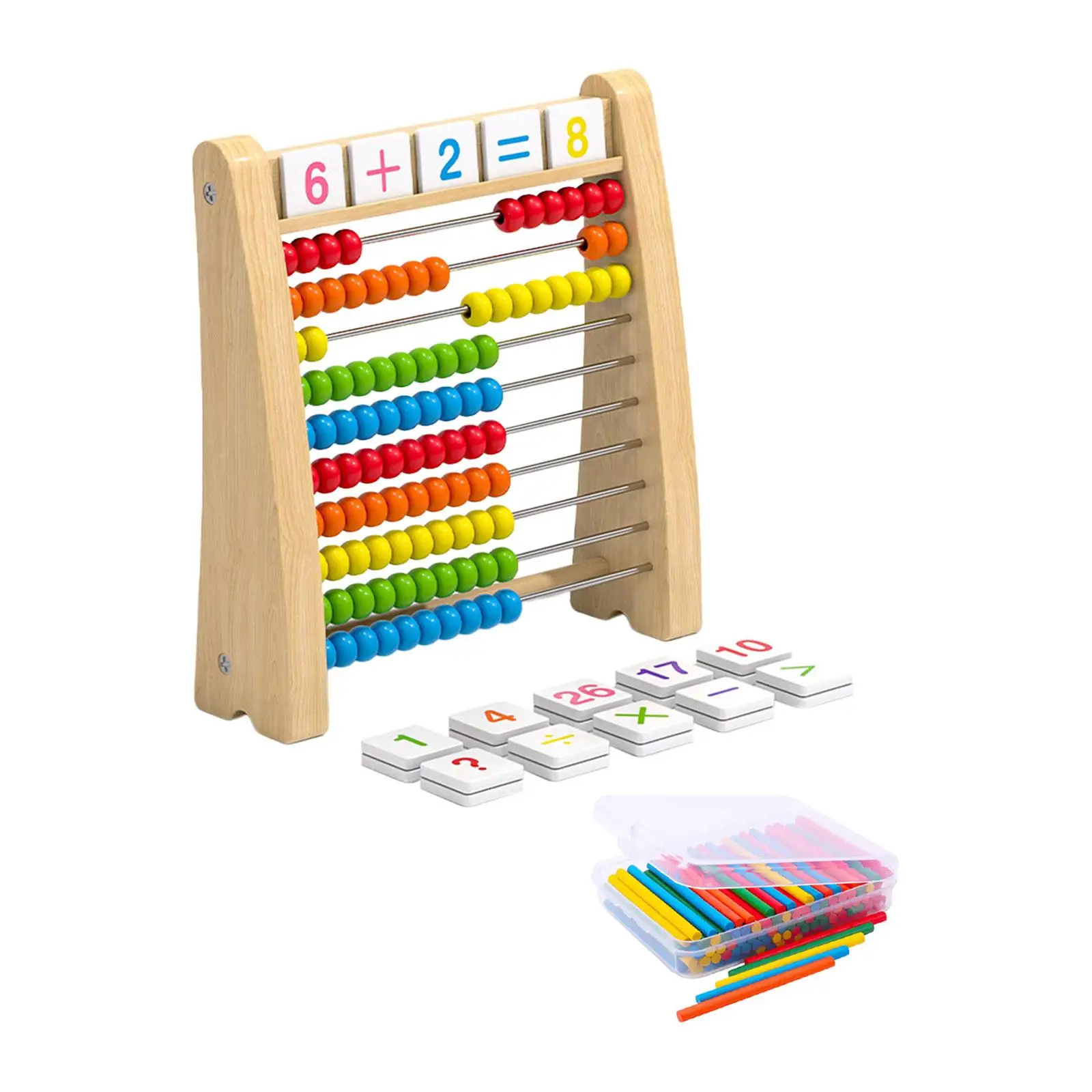 Add Subtract Abacus Ten Frame Set Educational Toy for Toddlers Kids Children