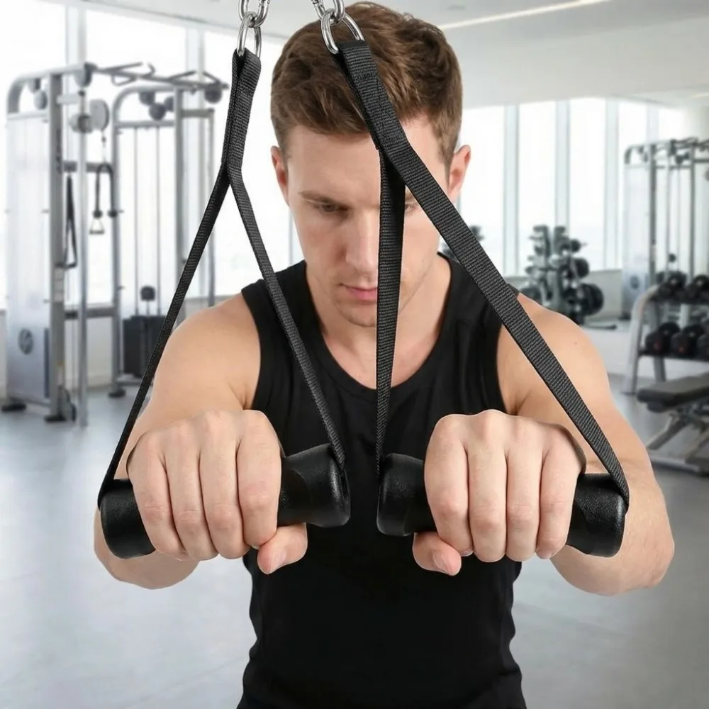 1Pair Exercise Handle Ergonomic Gym Handle Non-Slip Durable Resistance Band Handle Heavy Duty Cable Machine Handle Gantry Frame