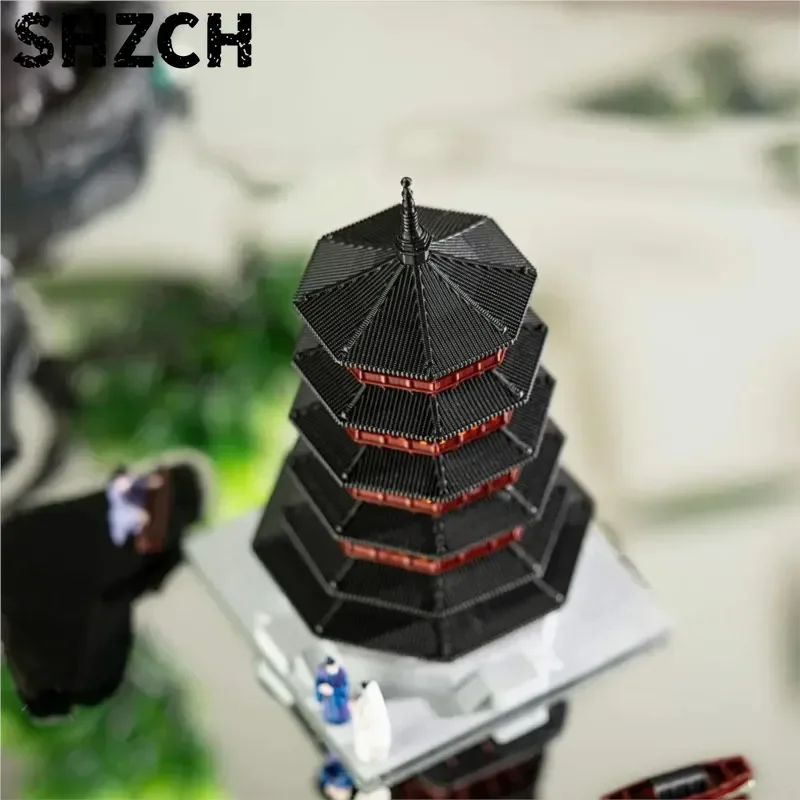 Babao Linglong Pagoda Shape Mini Landscape Architecture Pavilion Deoration Ornament Accessories 3D Printing Yingxian PagodaZI440