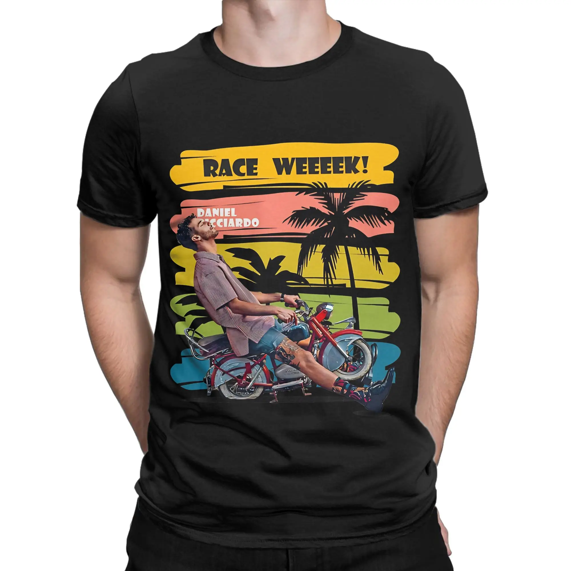 Camiseta de algodón 100% con gráfico Race Week de Daniel Ricciardo, camisetas de Daniel Ricciardo para hombre