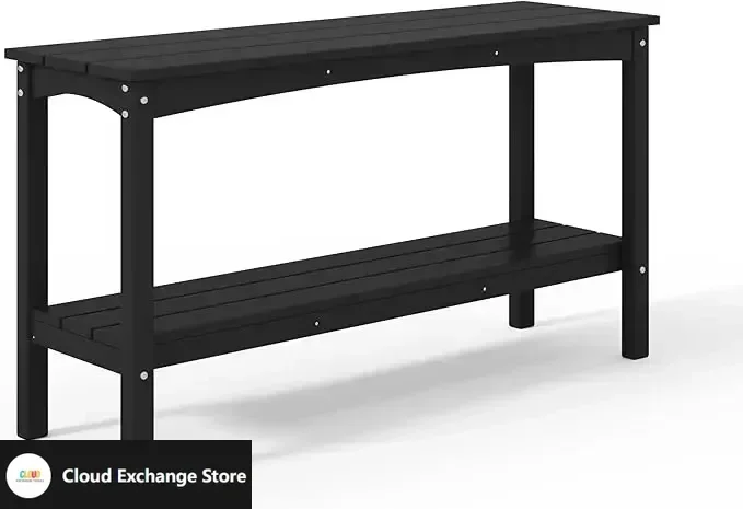 

Консольный столик для патио, 55-дюймовый стол с 2 полками, многофункциональный органайзер для хранения в прихожей и уличном стиле, зеленый