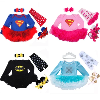 Vêtements de dessin animé pour nouveau-né, ensemble de vêtements pour bébé fille, mon premier anniversaire, robe Tutu à volants, vêtements pour nouveau-né