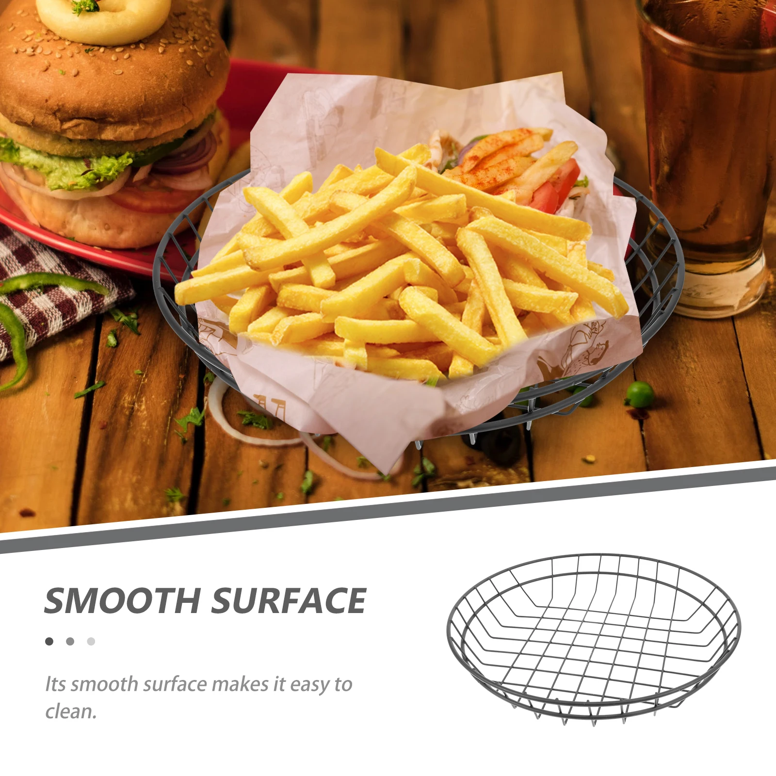 

Корзина для хлеба, французская плетеная стойка, держатель для жареной курицы, круглая форма для чипсов, настольный органайзер, фруктовая картофель фри