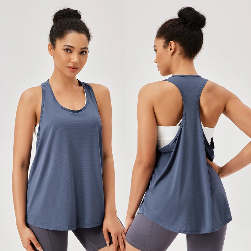 Women Gym Yoga Vest Athletic Fitness Sports Tank Tops Quick Dry Running Blouse Workout Tops Sleeveless Back Yoga Shirts Gym Top